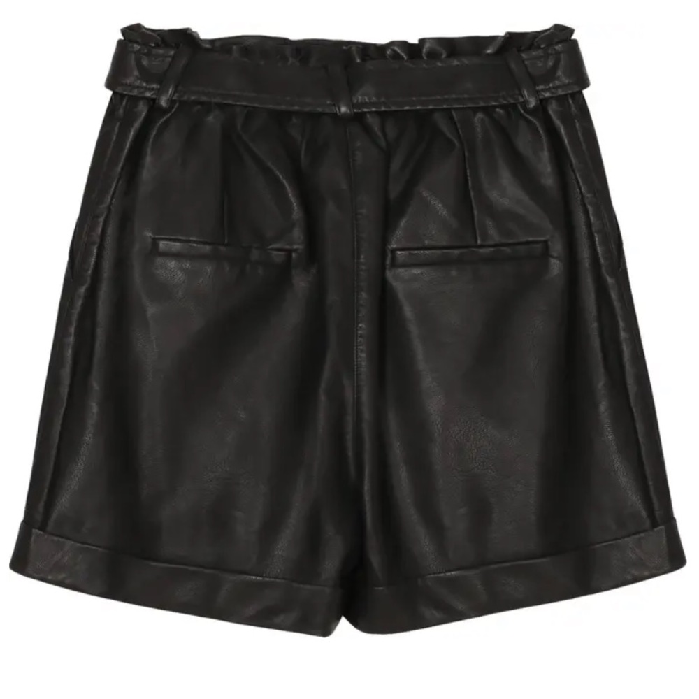 NWT Faux Leather Belted Shorts - Picture 2 of 8